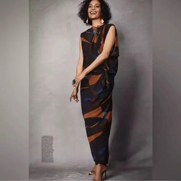 NWOT ZARA WOMAN MIDI LIMITED EDITION DRESS WITH DRAPED DETAIL Small - Picture 1 of 10